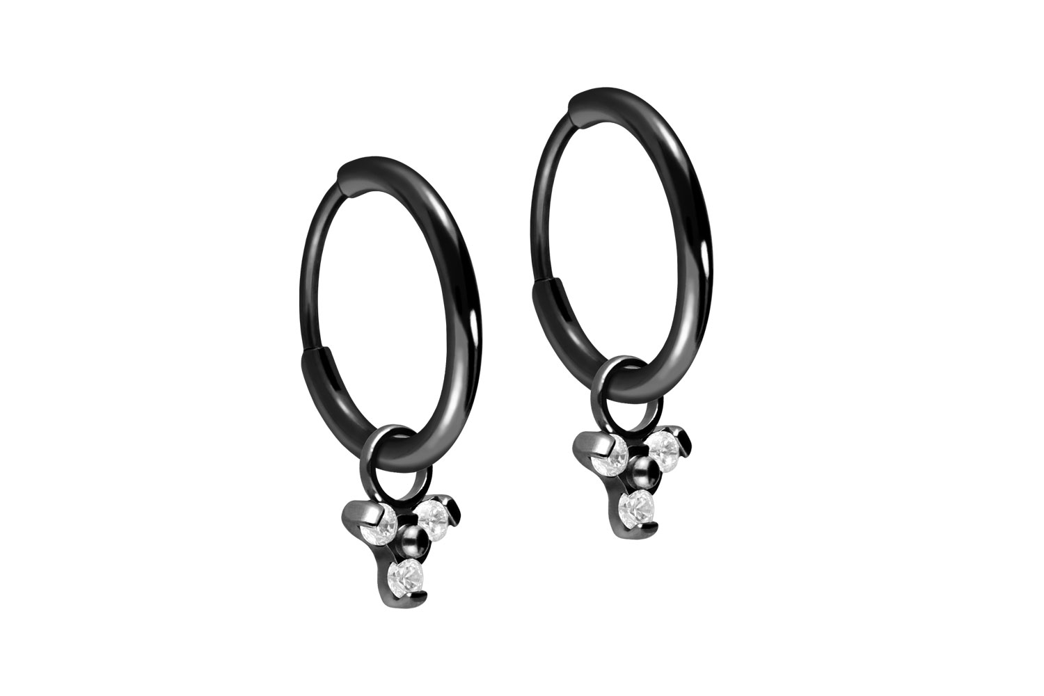 Titan Ohrclicker Creolen KRISTALLBLUME von Piercingline